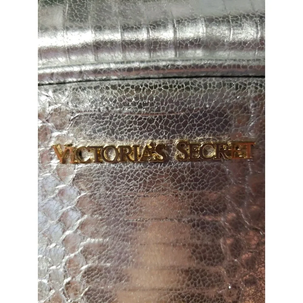 Victorias Secret  Metallic gray chain link gold strap w/tassel‎ crossbody bag